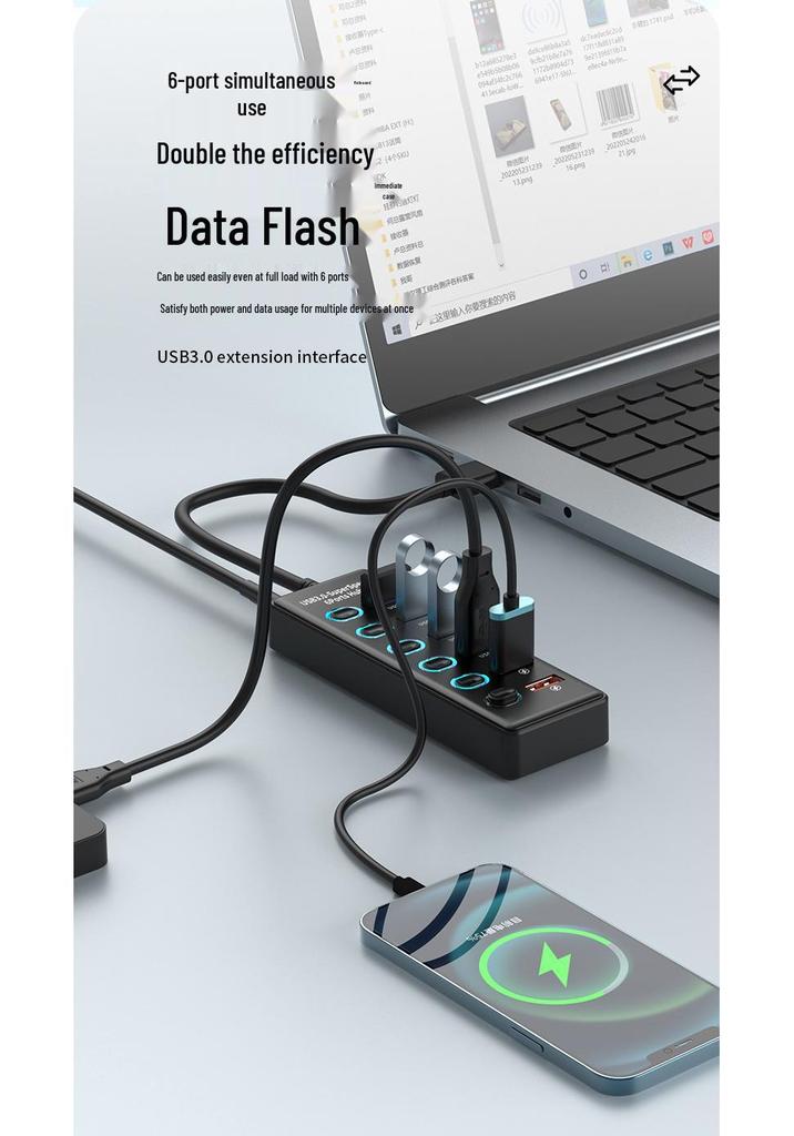 Высокоскоростной USB 3.2 хаб-разветвитель на 10 портов и док-станция