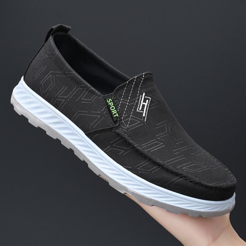 2025 новые мужские повседневные одинарные туфли весна-лето старые пекинские тканевые туфли дышащие и нескользящие Douyin explosion lazy shoes лето