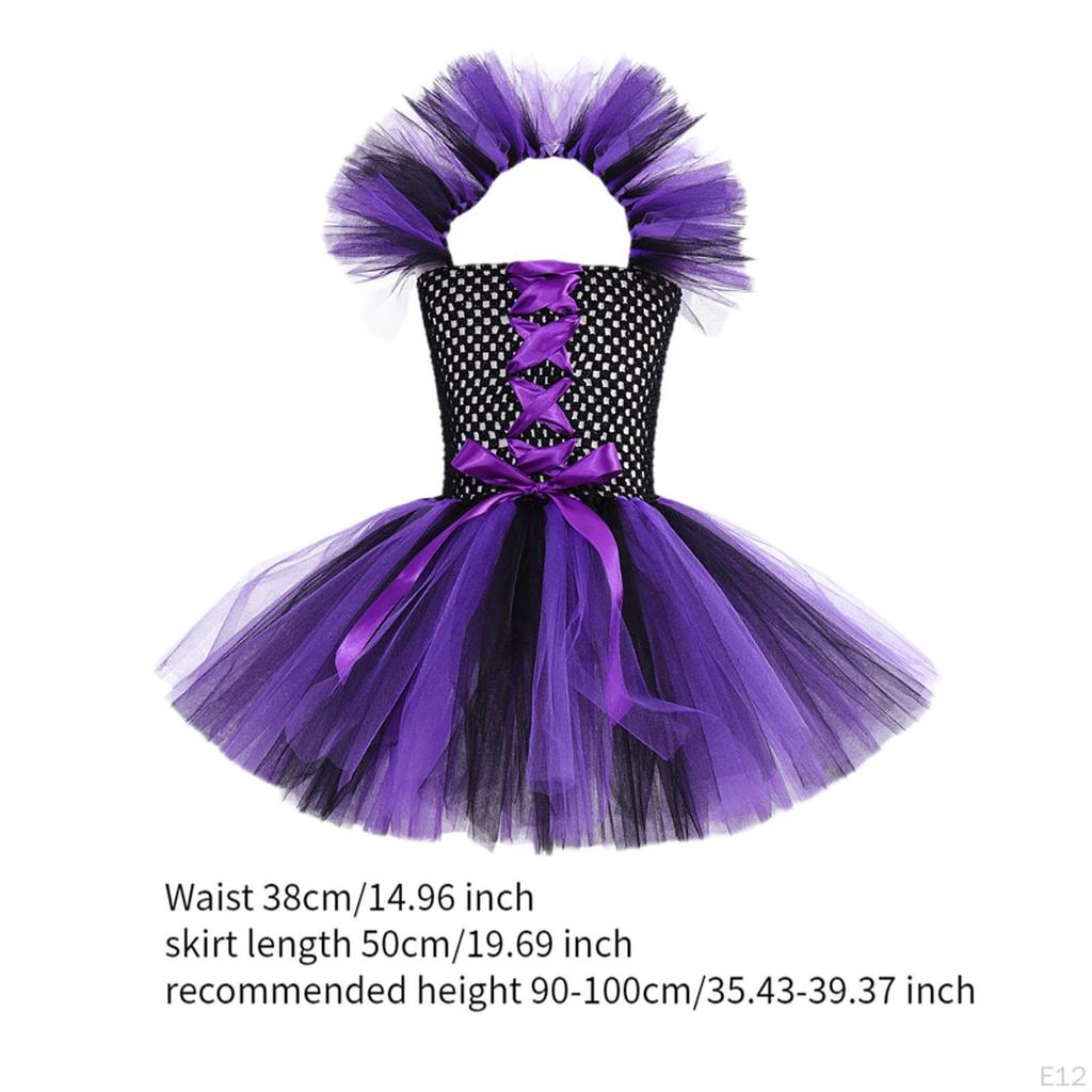 Детский фиолетовый костюм ведьмы для девочек, декор, наряд на Хэллоуин