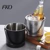 BBQ Snack Holder Stainless Steel Ice Bucket with Removable Strainer, Bar Wine Champagne Party Divider Cooler for Beer Red Wine, Portable Snacks