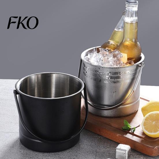 BBQ Snack Holder Stainless Steel Ice Bucket with Removable Strainer, Bar Wine Champagne Party Divider Cooler for Beer Red Wine, Portable Snacks