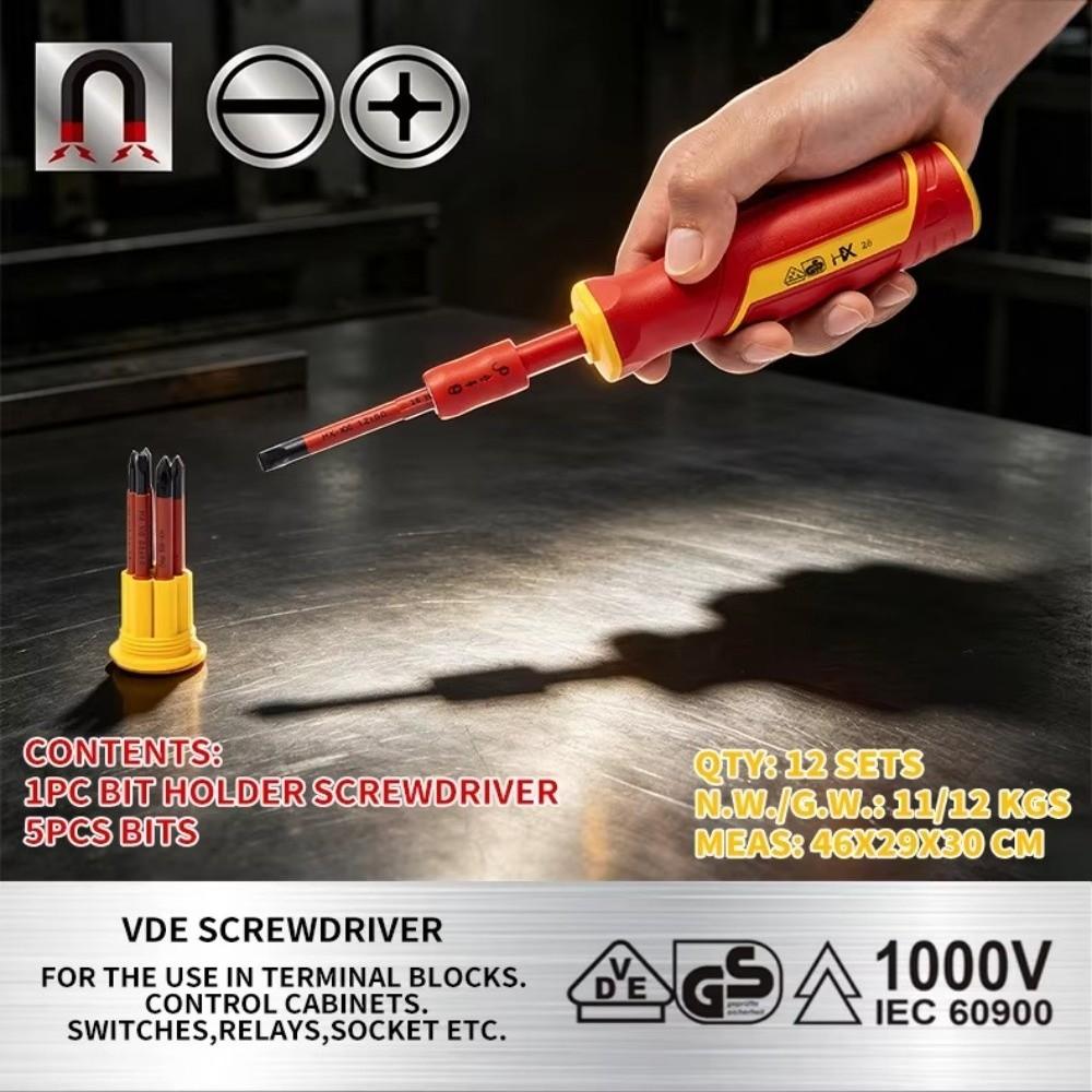 Quick-Change Interchangeable Screwdriver Kit Multi-Tool VDE Screwdriver Bit Set Safe Hand Tool Use