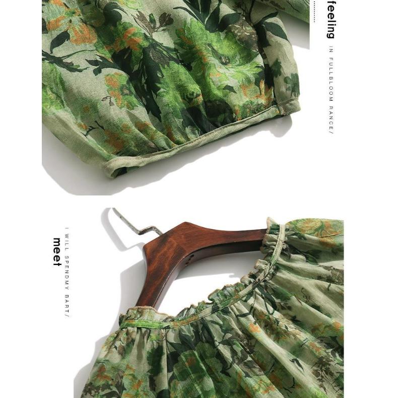 Элегантная шифоновая рубашка с цветочным принтом для женщин, летняя легкая роскошная тонкая шикарная свободная блузка