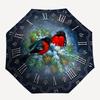 1pc Winter Bird Clock Design Umbrella with Plastic Handle,Suitable for All Seasons UmbrellaPT564