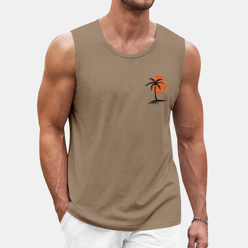 Мужская летняя пляжная майка для серфинга, большой размер, повседневный дышащий топ без рукавов, свободная майка с принтом, мужская рубашка