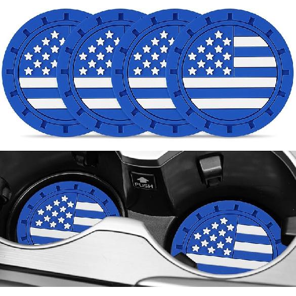 JUSTTOP Подставка-подстаканник для автомобиля, Нескользящая подставка-подстаканник для автомобиля с американским флагом, Автоаксессуары для интерьера для женщин и мужчин, 4 шт. Черные
