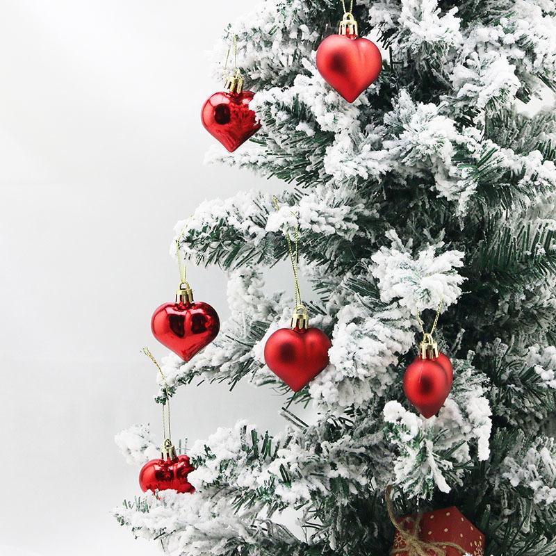 (12шт / уп)5 см Подвеска на елку Позолоченное сердце Шар Xmas Подвеска Пластик Матовый Смесь Аксессуары для украшения Вечеринка