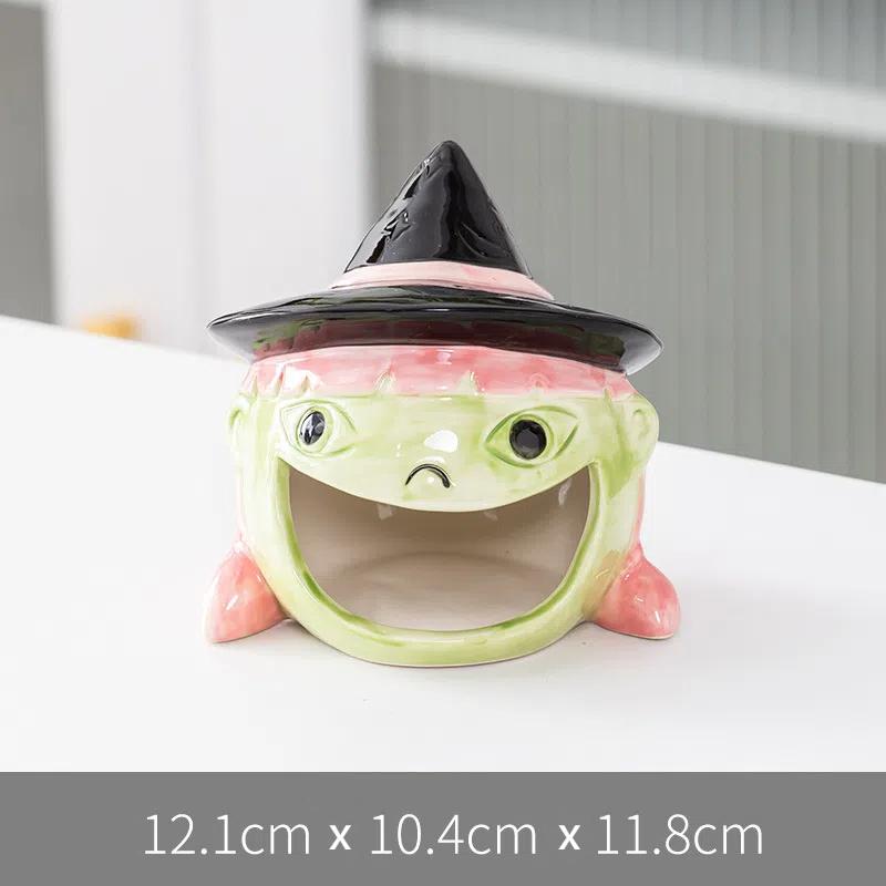 Подсвечник в виде тыквы, керамический подсвечник на Хэллоуин, атмосферное украшение и забавное хранилище для конфет, украшение рабочего стола, креативность