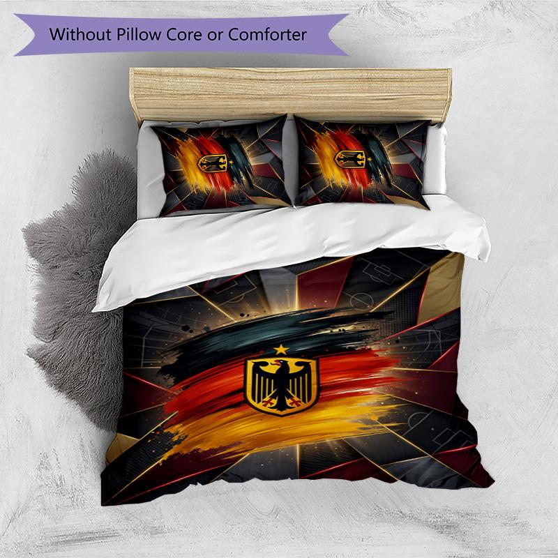 Germany Football Printed Bedding 3 Piece Set Cozy Breathable Bed Cover Set as Housewarming Holiday Gift