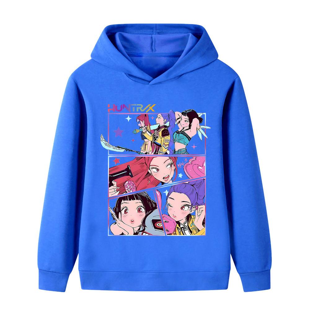 B1218 Kids Boys Girls Kpop Rumi Zoey Mira Print Long Sleeves Hoodie