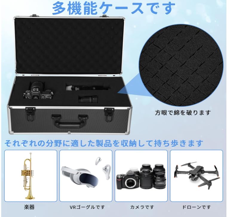 TORIBIO Алюминиевый кейс для инструментов с блоком Защитный инструмент DIY Атташе с алюминиевым Прецизионный инструмент Специальное хранилище x x см Подушка, Кейс, Кейс,