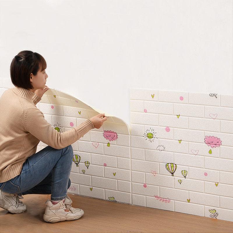 1/5/10Pcs 35*30cm 3D Design Wallpaper Wall Decoration Foam Brick Self Adhesive Waterproof Wall Sticker