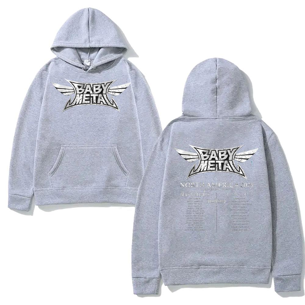 Толстовки рок-группы Babymetal Babymetal Тур по Северной Америке 2025 Свитшот Мужской Женский Повседневный Одежда Харадзюку Модная Хлопковая Футболка