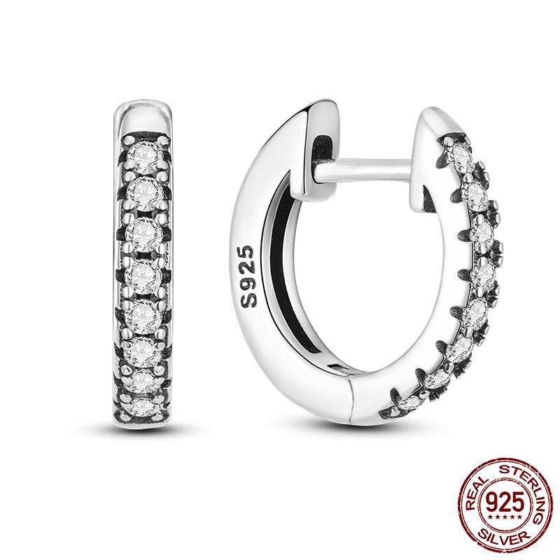 Трендовые новые фиолетовые серьги-кольца в форме буквы U с цирконием серебряного цвета, роскошные серьги для женщин, девушек, женские ювелирные изделия, аксессуары