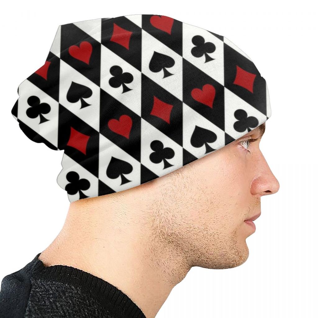 Крутые шапки с капюшоном для покера, вязаные шапки в стиле хип-хоп для женщин унисекс, осенне-зимние теплые шапки для азартных игр, карточные игры, шапки с черепами