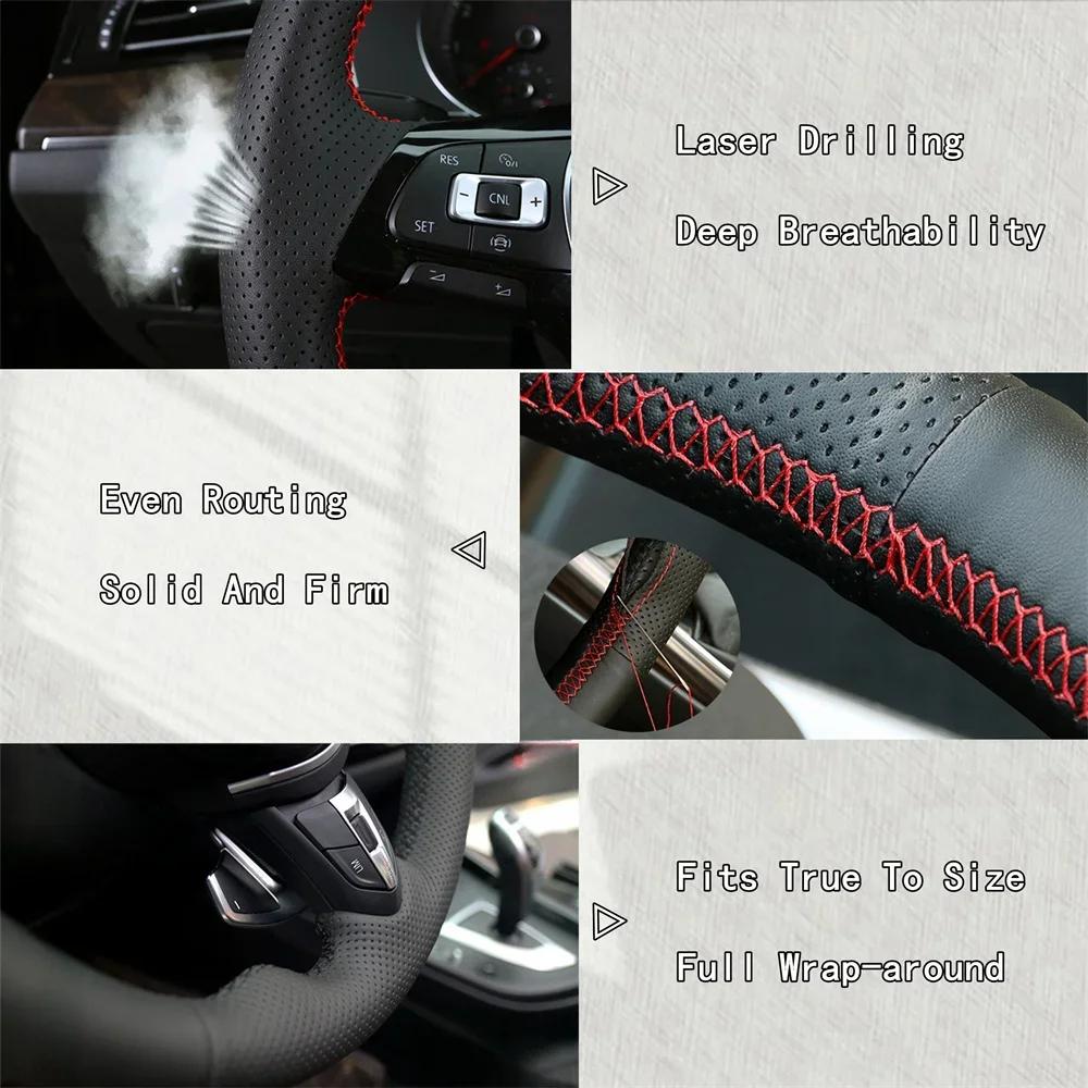 PLXI9 Car Steering Wheel Braid Cover Carbon Fiber Leather Breathable For Honda Accord 10 2018-2020 Insight 2019 Auto Accessories