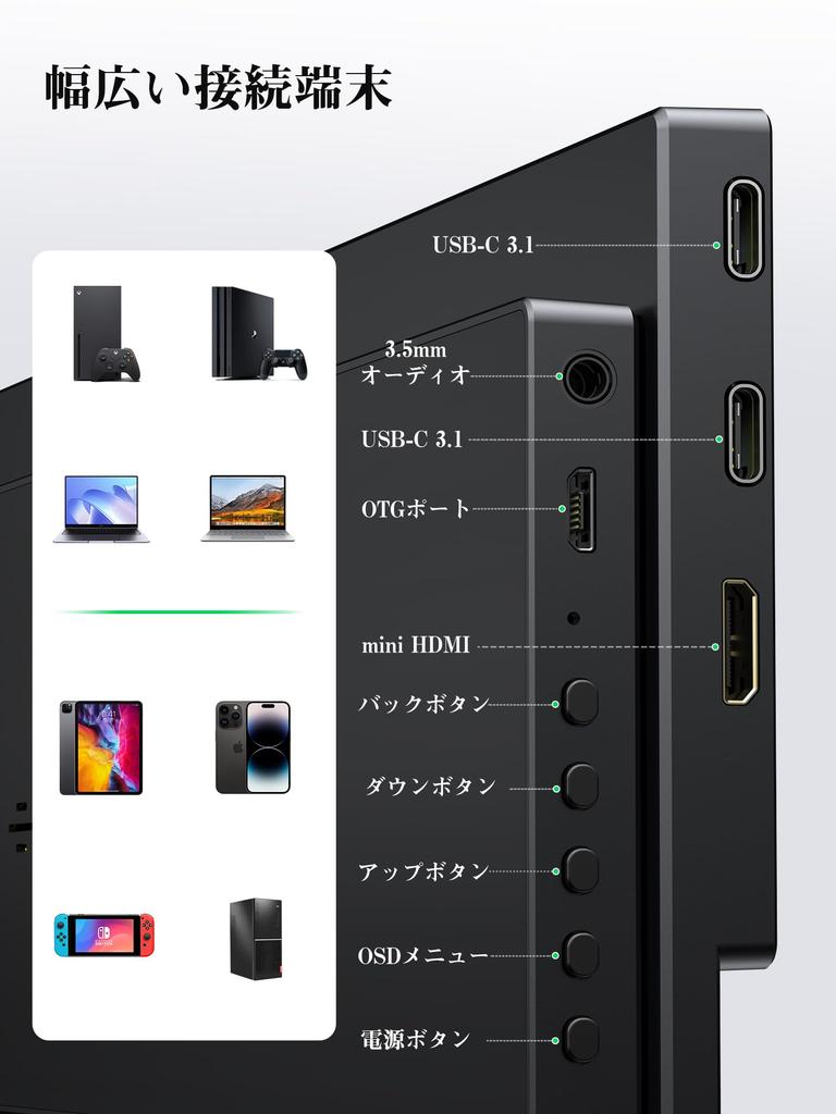 Мобильный монитор 14 дюймов Разрешение 2K Мобильный дисплей Портативный монитор Соотношение сторон экрана IPS Панель 2160x1440P Яркость игрового монитора Поддержка режима HDR