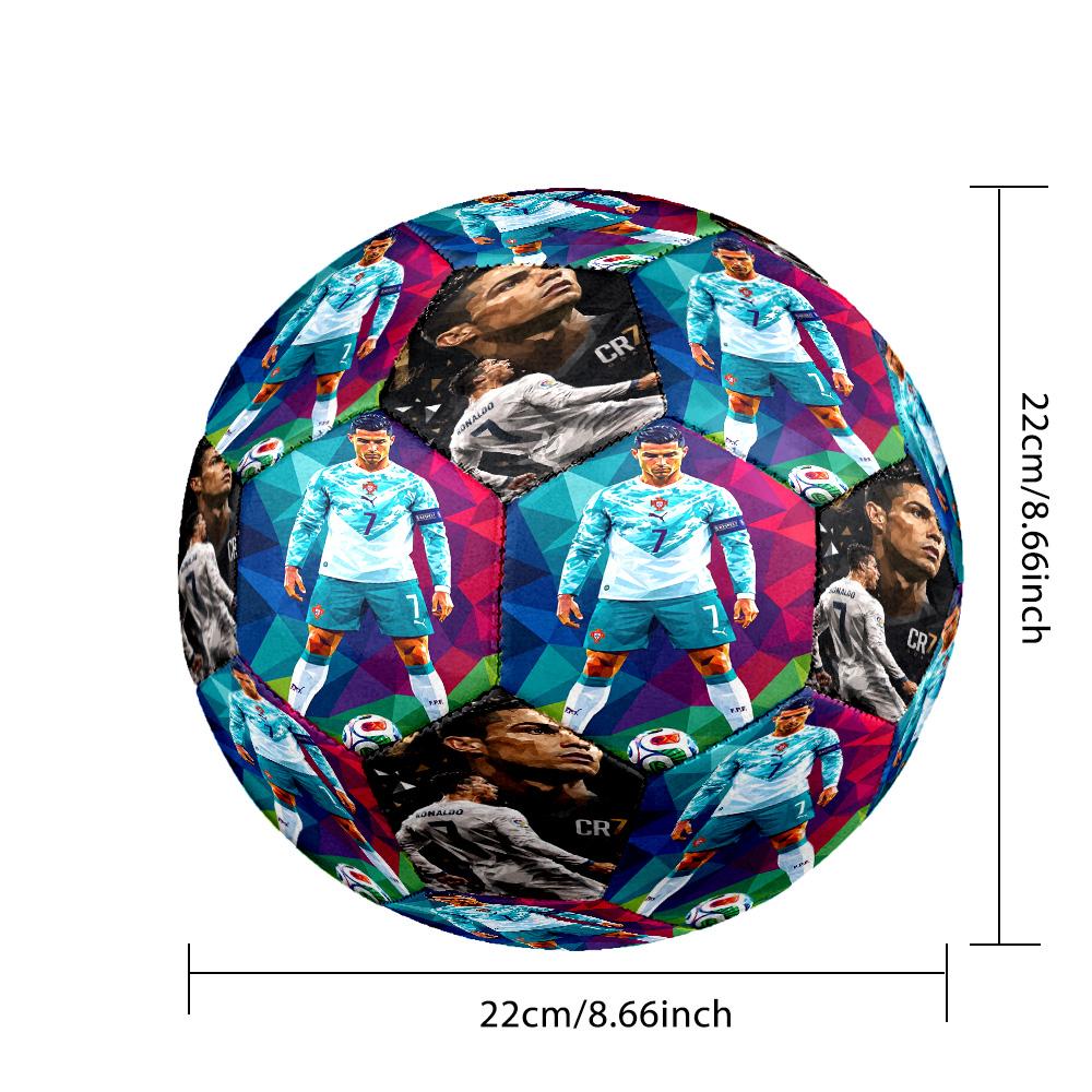 Ronaldo's Rise Again: Spirit Soccer Ball Size 5 Football Machine Sewn Indoor/Outdoor Training and Matches Unique Gift for Soccer Lovers