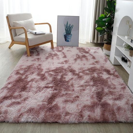 Fluffy Floor Mat Plush Area Rug with Non-slip Backing Shaggy Fuzzy Bedroom Carpet Bedside Rug for Nursery Playroom Living Room Dorm