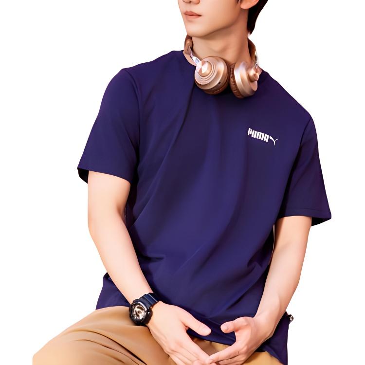 Puma Футболки Унисекс Темно-синие С круглым вырезом Средние 691340-06