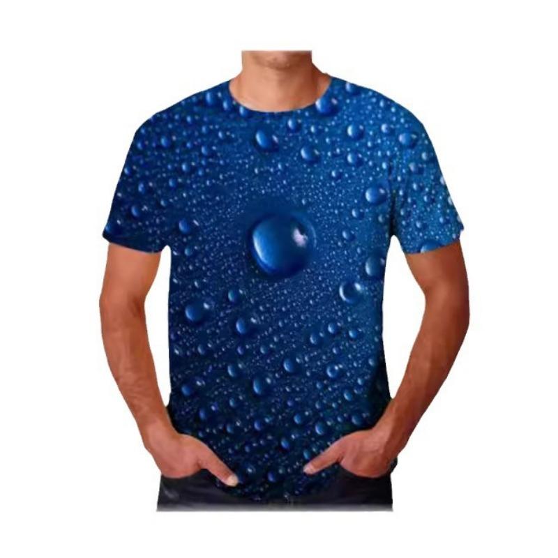 Unisex 3D Printed Water Droplet T-shirt Funny Short Sleeved T-shirt
