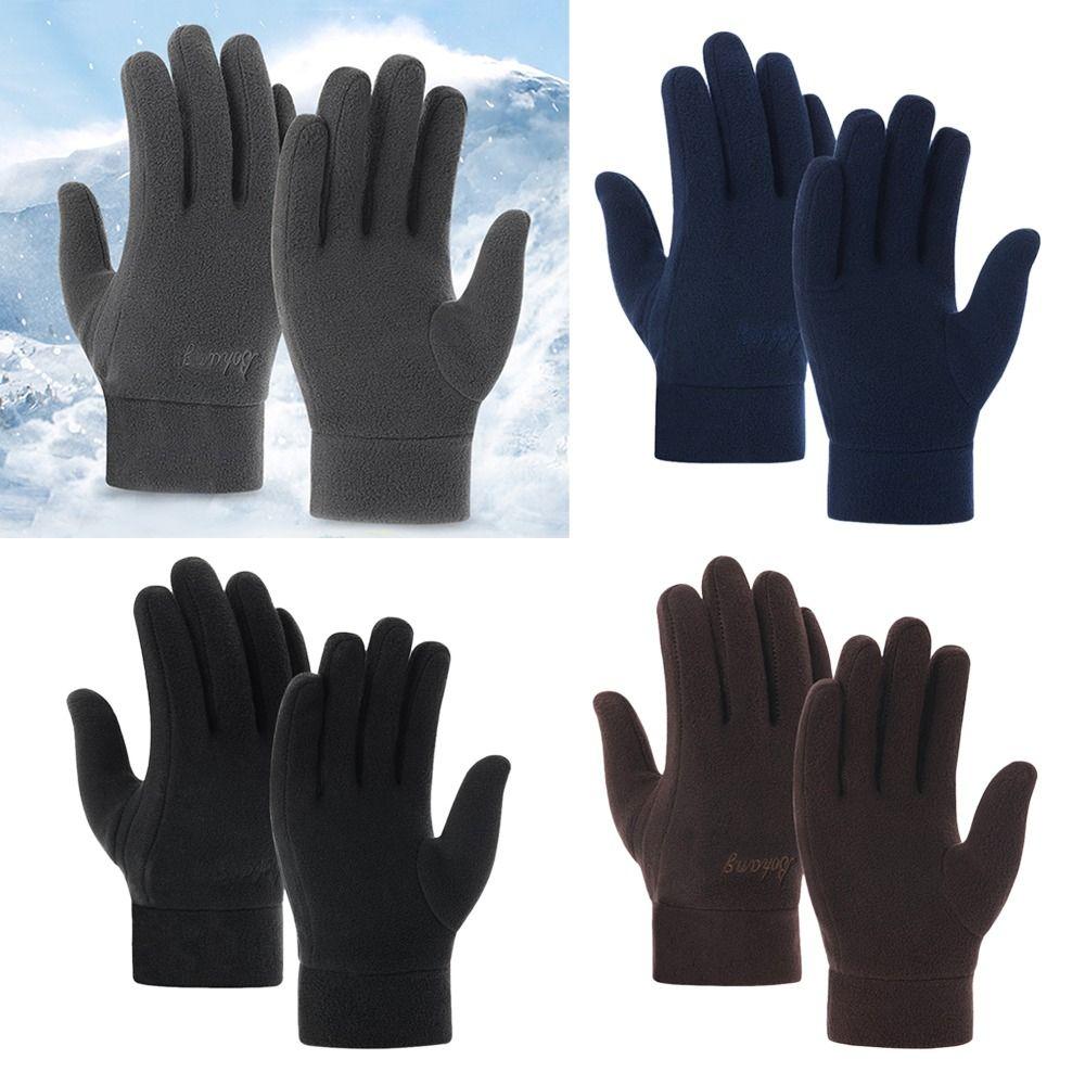 Driving Gloves Fleece Outdoor Sport Full Finger Mittens Thick Plush Women Gloves Furry Warm Mitts