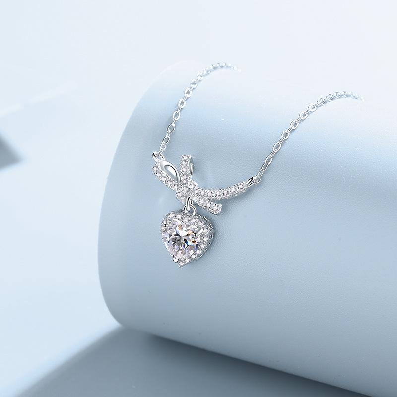 Ожерелье с бантом в виде любви, женская нишевая дизайнерская цепочка на шею, легкая, роскошная, цепочка на ключицу