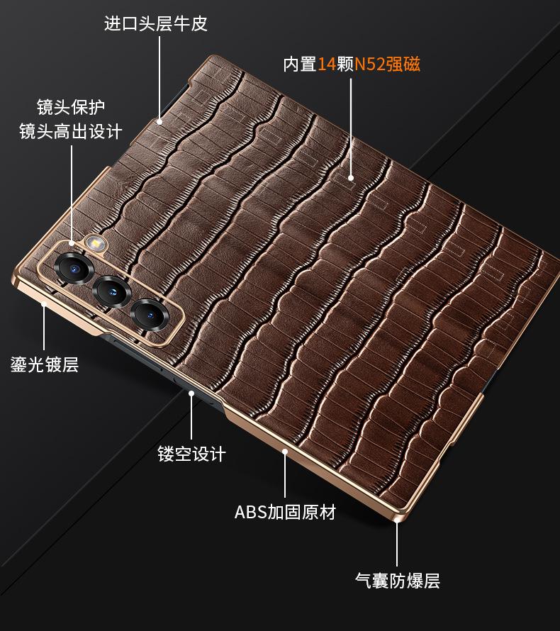 Чехол-книжка с магнитной застежкой для телефона Samsung Z Fold 7, защитный чехол с узором под крокодила, совместимый с Samsung Z Fold 6 5 4