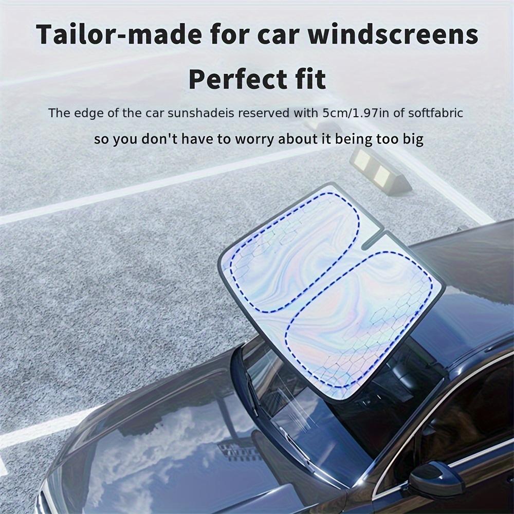 Car Windshield Laser Sunshade UPF 100 Plus UV Protection Foldable Front Window Sun Visor for SUV and MPV