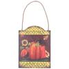 Pumpkin Turkey Pattern Wooden Hanging Board Sign with LED Light for Indoor Outdoor Thanksgiving