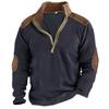 Men's Zip Polar Fleece Sweatshirt Outdoor Stand Collar Thick Tactical Sweatshirt