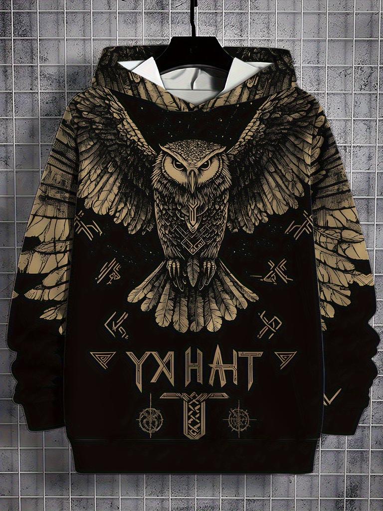 Винтажные толстовки с 3D-принтом совы, мужская модная толстовка с капюшоном, с совами, птицами, худи, пуловеры, спортивный костюм в стиле Харадзюку, мужская одежда