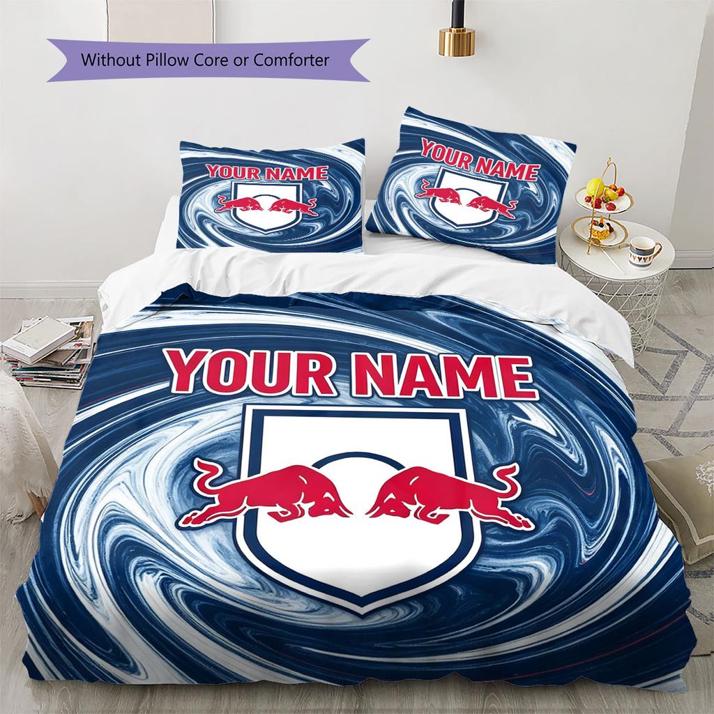 Custom Name,RB Leipzig Pattern Bedding Home Decoration Birthday Gift ( 1 duvet cover + 2 pillowcase, without core),fan merchandise.