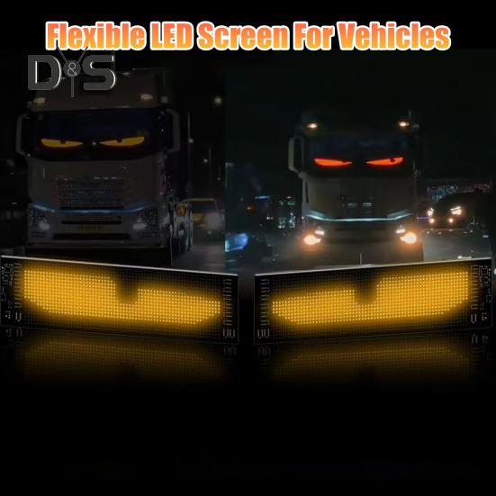 Цветной глазной светильник, гибкий мягкий экран для окон, динамические светодиодные фонари, управление со смартфона, водонепроницаемые светодиодные глаза для окна автомобиля