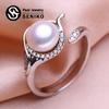 Кольца с натуральным пресноводным жемчугом для женщин, модное женское кольцо с кубическим цирконием и CZ, ювелирные изделия с жемчугом, регулируемое кольцо
