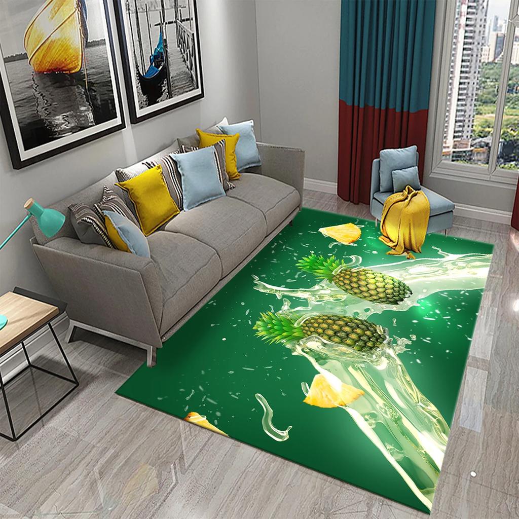 3D Забавный Ковер Ананас Ковры с Рисунком Свежих Фруктов Ковер для Гостиной Коврик для Пола в Детской Спальне Ковер Окно Прикроватный Домашний Декор