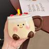 Milk Fufu Cake Ceramic Mug with Lid Cute Cartoon Water Cup As A Birthday Gift for A Girl’s Best Friend As A Souvenir