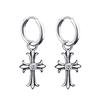 Серьги Rockyu мужские и женские серебряные серьги-кресты с цирконием, кресты из титана, совместимые с аллергией на металл, талисманы в европейском стиле, модные аксессуары