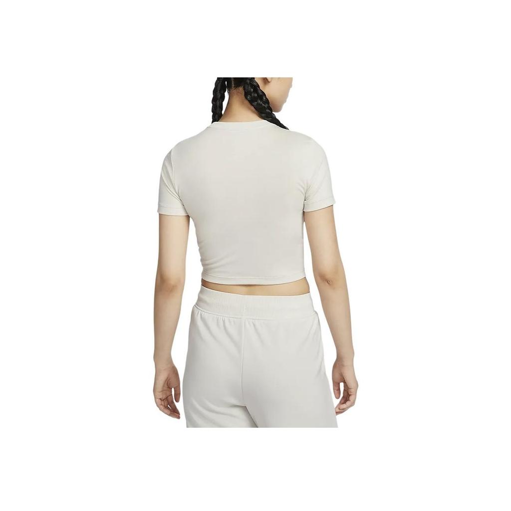 Nike Спортивная одежда Essentials Slim Fit Soft Knit Short Sleeve T Shirt Women Tops Light-Red Wood-Brown FB2874-105