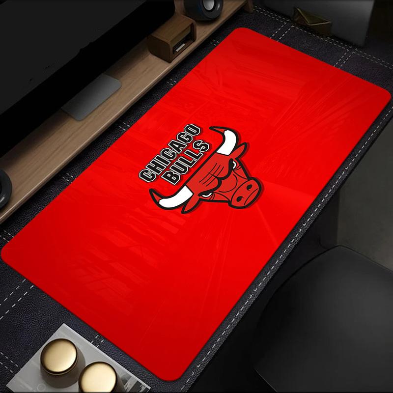 Коврик для мыши с логотипом Chicago Bulls, резиновая основа, коврик для мыши для геймеров и офиса, игровой стол, легко моющийся коврик, рождественские подарки для фанатов