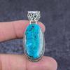 Тибетская бирюза драгоценный камень ручной работы серебро 925 пробы подарок кулон 2.17" U6n49