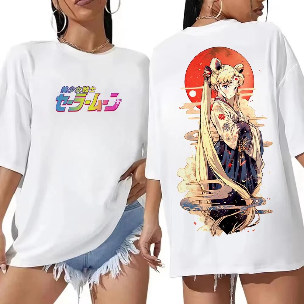 Sailor Moon Retro 90s Anime Graphic T Shirt Summer Cotton Unisex Unisex Tee Streetwear Casual Trend Short Sleeve Couple Hip Hop Top