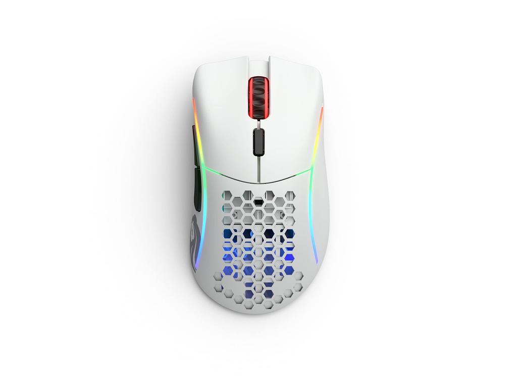 Glorious Model D Wireless Gaming Mouse, White, Ergonomic, RGB, 6 Programmable Buttons, DPI 12, White, Compact, Lightweight, for Gaming (67g)