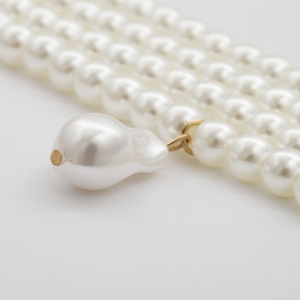 Minimalist Pearl Pendant Necklace Handcrafted Multilayer Geometric Jewelry For Ladies