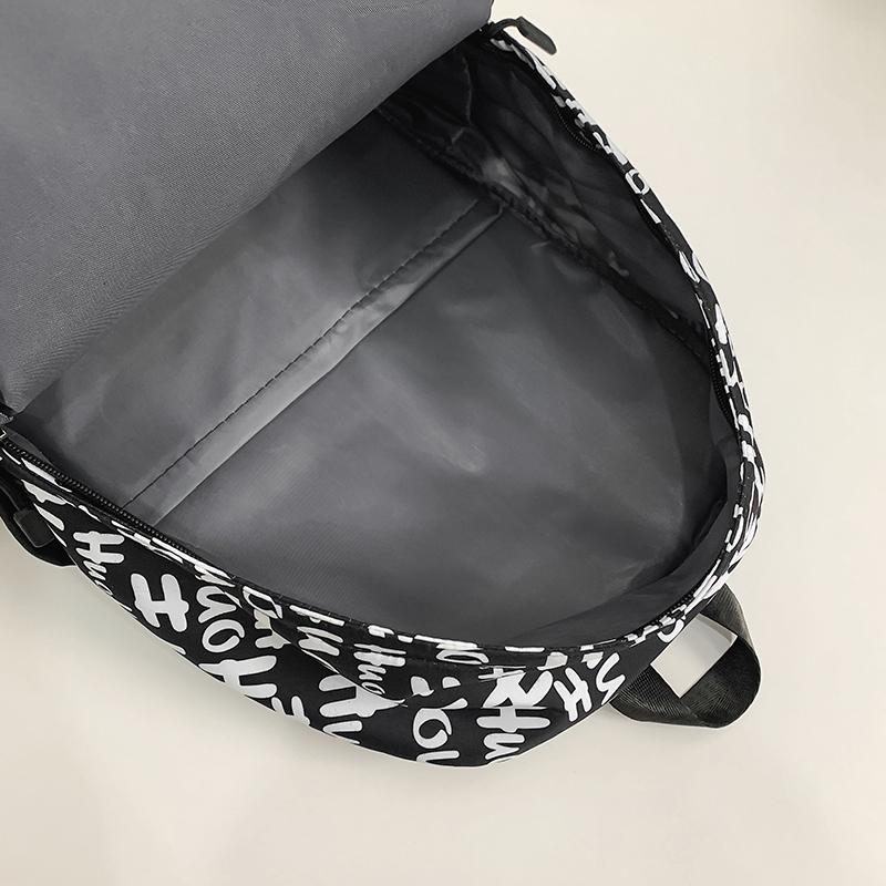 Большая вместительная школьная сумка в стиле колледжа для мужчин и женщин с буквенным принтом, студенческий компьютерный дорожный рюкзак