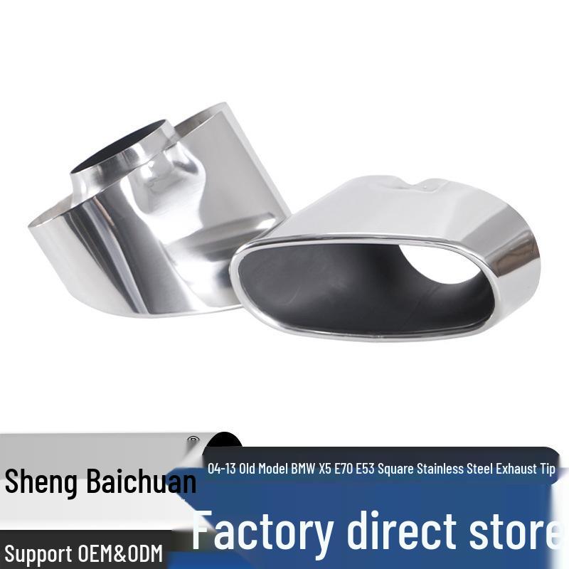 Stainless Steel Square Exhaust Tailpipe for 04-13 BMW X5 E70/E53, Modification and Installation Compatible