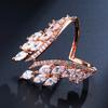 Креативные женские кольца с крыльями ангела и ослепительными камнями CZ, роскошные обручальные кольца, открывающиеся кольца, модные ювелирные изделия