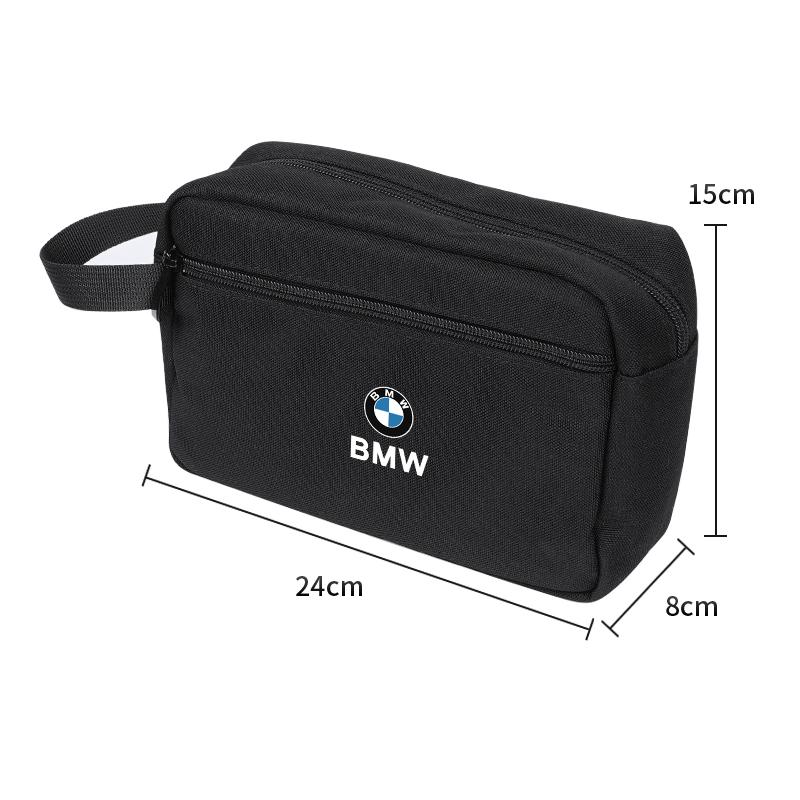 BBIP8 BMW Handbag Canvas Fabric Car Organizer Bag For BMW M i4 G26 F40 F11 E46 E60 E70 G30 X3 X5 Car Storage Bag Accessories keychain