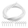 Curtain Wire Set 4 Metre Length Wire With 6 Hooks and 6 Screw Eyes For Net Curtain Hanging Kits Drapery Accessories