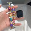 Эластичный ремешок для Apple Watch с милым монстром из бисера для Apple Ultra 8 7 SE 6 5 4 3 2 1 Радужный браслет для Apple iWatch ремешок 38 мм, 40 мм, 41 мм, 42 мм, 44 мм, 45 мм